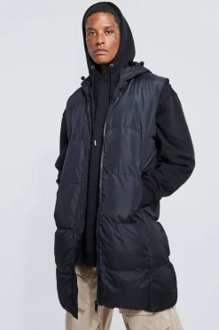 Longline Padded Gilet | BoohooMAN UK