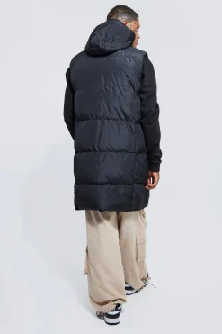 Longline Padded Gilet | BoohooMAN UK