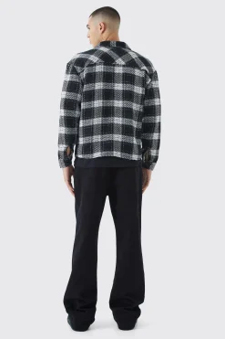 Longsleeve Boxy Check Overshirt | BoohooMAN UK