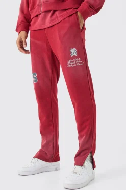 Loopback Side Split Wash Jogger | BoohooMAN UK