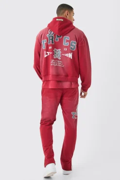 Loopback Side Split Wash Jogger | BoohooMAN UK