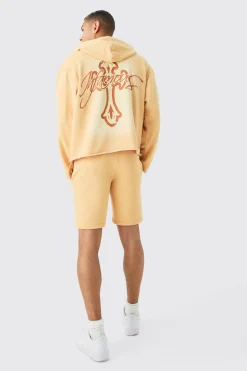 Loose Acid Wash Graphic Shorts | BoohooMAN UK