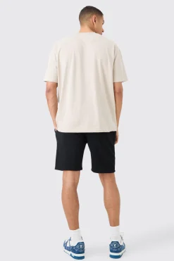 Loose Denim Applique Short | BoohooMAN UK