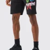Loose Fit Blurred Butterfly Jersey Short | BoohooMAN UK