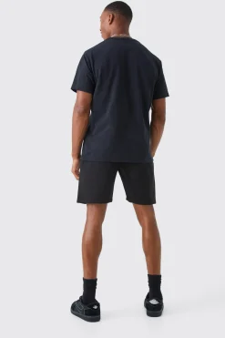 Loose Fit Blurred Butterfly Jersey Short | BoohooMAN UK