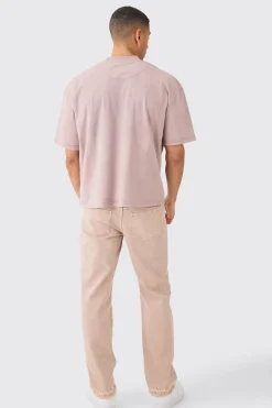 Loose Fit Boxy Acid Wash Ofcl Embroidered T-shirt | BoohooMAN UK