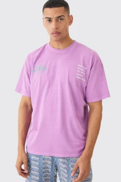 Loose Fit City Dreams Washed T-shirt | BoohooMAN UK