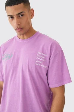 Loose Fit City Dreams Washed T-shirt | BoohooMAN UK
