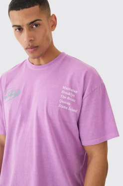 Loose Fit City Dreams Washed T-shirt | BoohooMAN UK