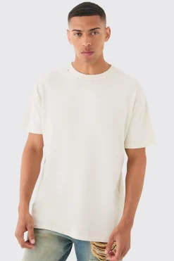 Loose Fit Distressed Wash T-shirt | BoohooMAN UK