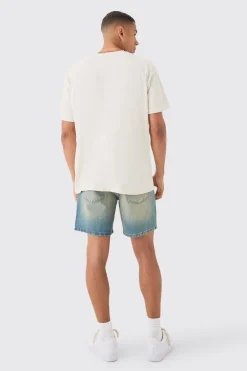 Loose Fit Distressed Wash T-shirt | BoohooMAN UK