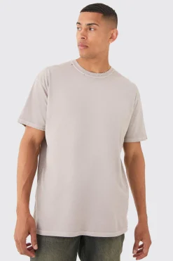 Loose Fit Distressed Wash T-shirt | BoohooMAN UK