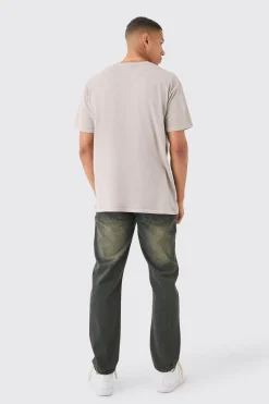 Loose Fit Distressed Wash T-shirt | BoohooMAN UK