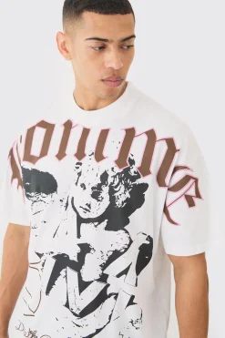 Loose Fit Extended Neck Homme Large Scale Graphic T-shirt | BoohooMAN UK