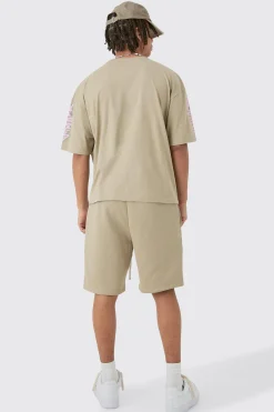 Loose Fit Graffiti Printed Jersey Shorts | BoohooMAN UK