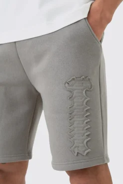 Loose Fit Homme Self Fabric Applique Shorts | BoohooMAN UK