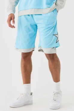 Loose Fit Layered Basketball Mesh Short | BoohooMAN UK