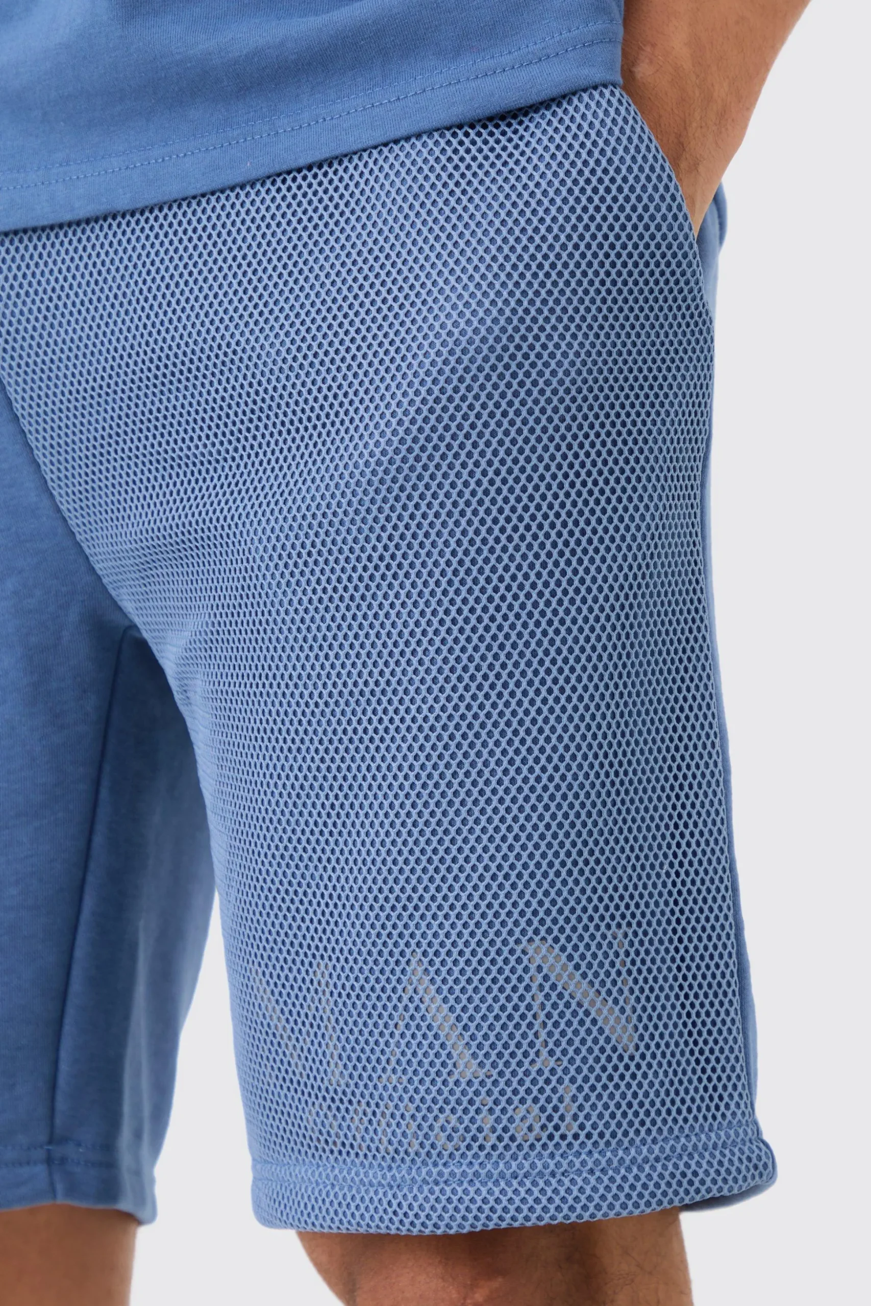 Loose Fit Man Official Splice Mesh Short | BoohooMAN UK