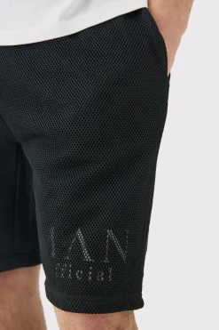 Loose Fit Man Official Splice Mesh Short | BoohooMAN UK