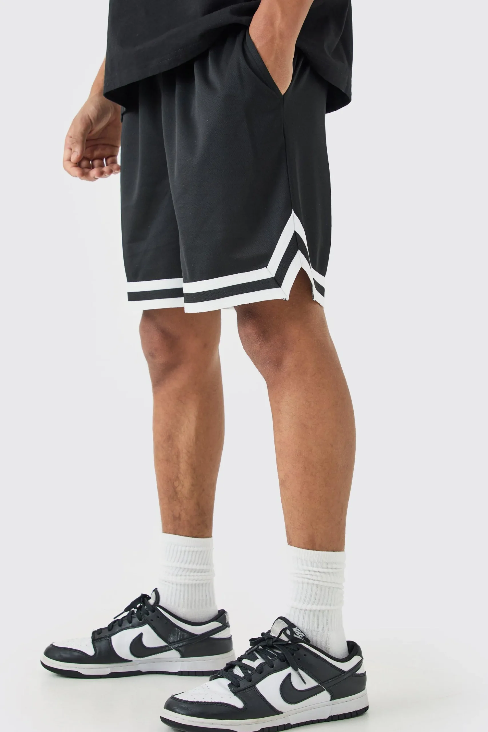 Loose Fit Mesh Short Length Basketball Short | BoohooMAN UK