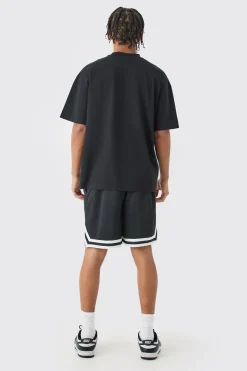 Loose Fit Mesh Short Length Basketball Short | BoohooMAN UK