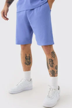 Loose Fit Mid Length Heavyweight Ribbed Shorts | BoohooMAN UK