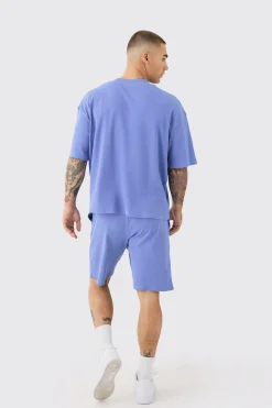 Loose Fit Mid Length Heavyweight Ribbed Shorts | BoohooMAN UK