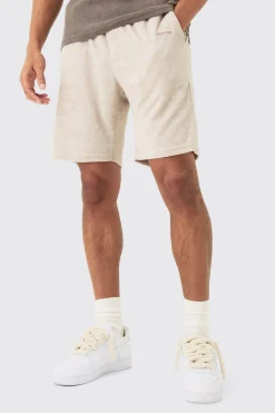 Loose Fit Mid Towelling Homme Shorts | BoohooMAN UK
