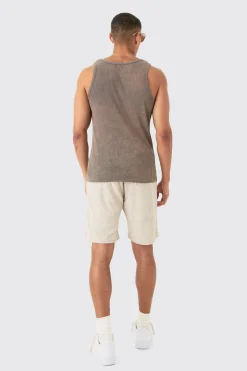 Loose Fit Mid Towelling Homme Shorts | BoohooMAN UK
