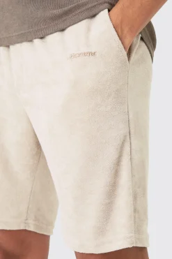 Loose Fit Mid Towelling Homme Shorts | BoohooMAN UK