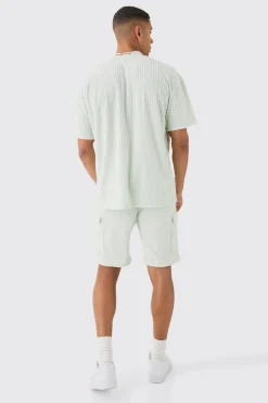 Loose Fit Mid Towelling Homme Cargo Shorts | BoohooMAN UK
