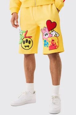 Loose Fit Ofcl Puff Print Shorts | BoohooMAN UK