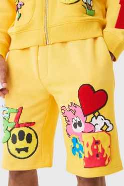 Loose Fit Ofcl Puff Print Shorts | BoohooMAN UK