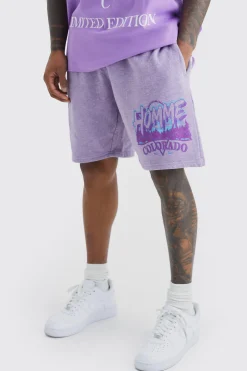 Loose Fit Overdyed Homme Print Short | BoohooMAN UK