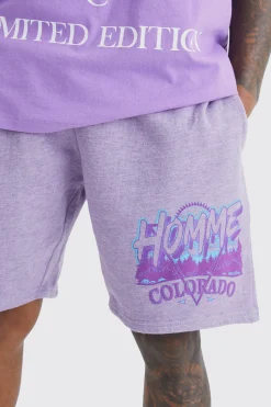 Loose Fit Overdyed Homme Print Short | BoohooMAN UK