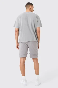 Loose Fit Raw Layer Short | BoohooMAN UK