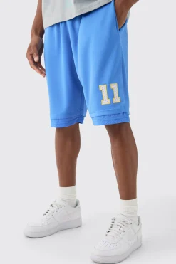 Loose Fit Satin Mesh Basketball Shorts | BoohooMAN UK