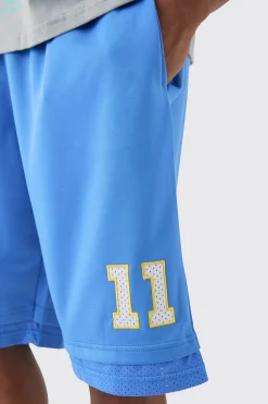 Loose Fit Satin Mesh Basketball Shorts | BoohooMAN UK