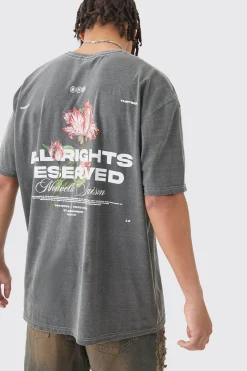 Loose Floral Wash Back Print T-shirt | BoohooMAN UK