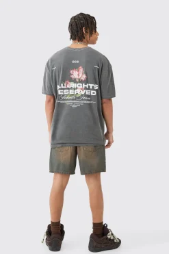 Loose Floral Wash Back Print T-shirt | BoohooMAN UK