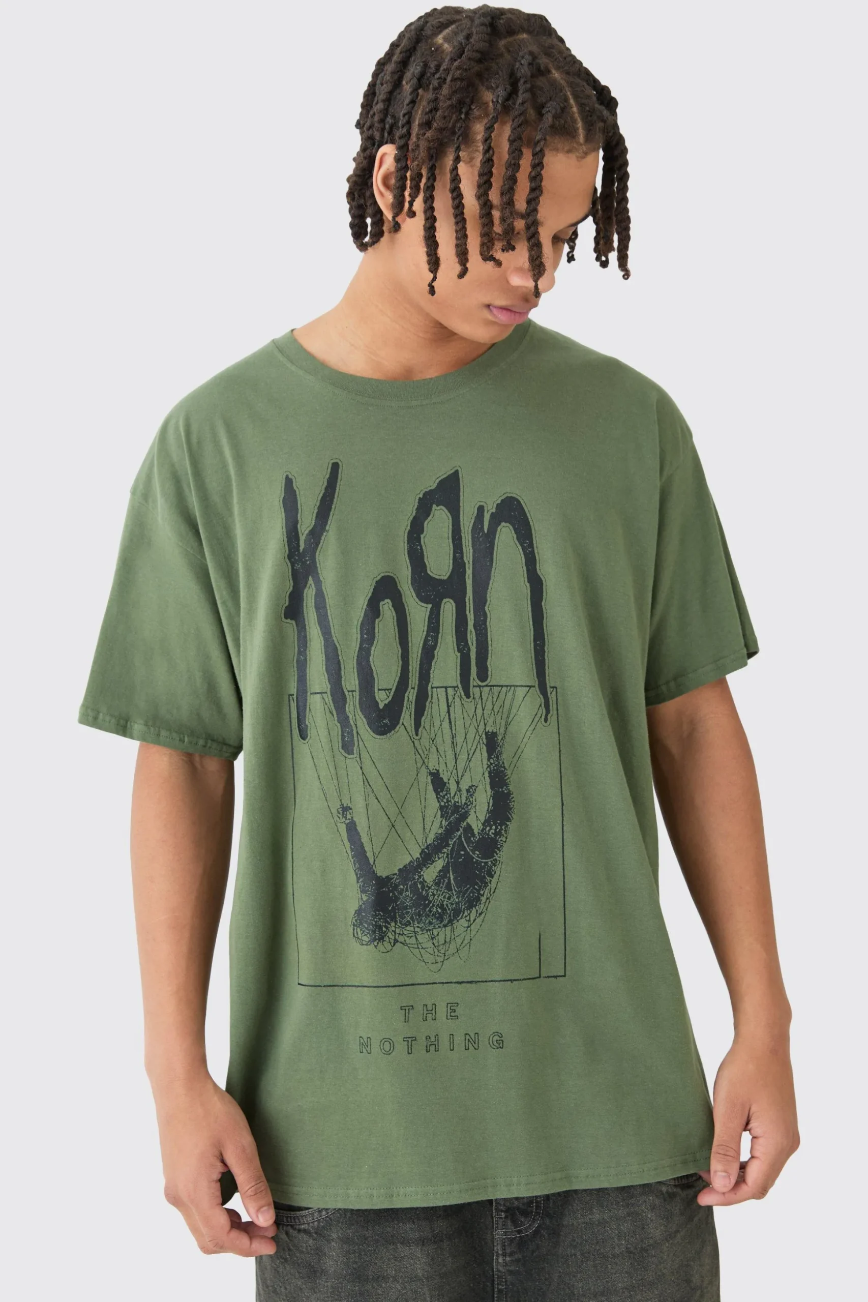Loose Korn Wash License T-shirt | BoohooMAN UK
