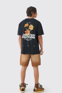 Loose Limited Edition Floral Back Print T-shirt | BoohooMAN UK
