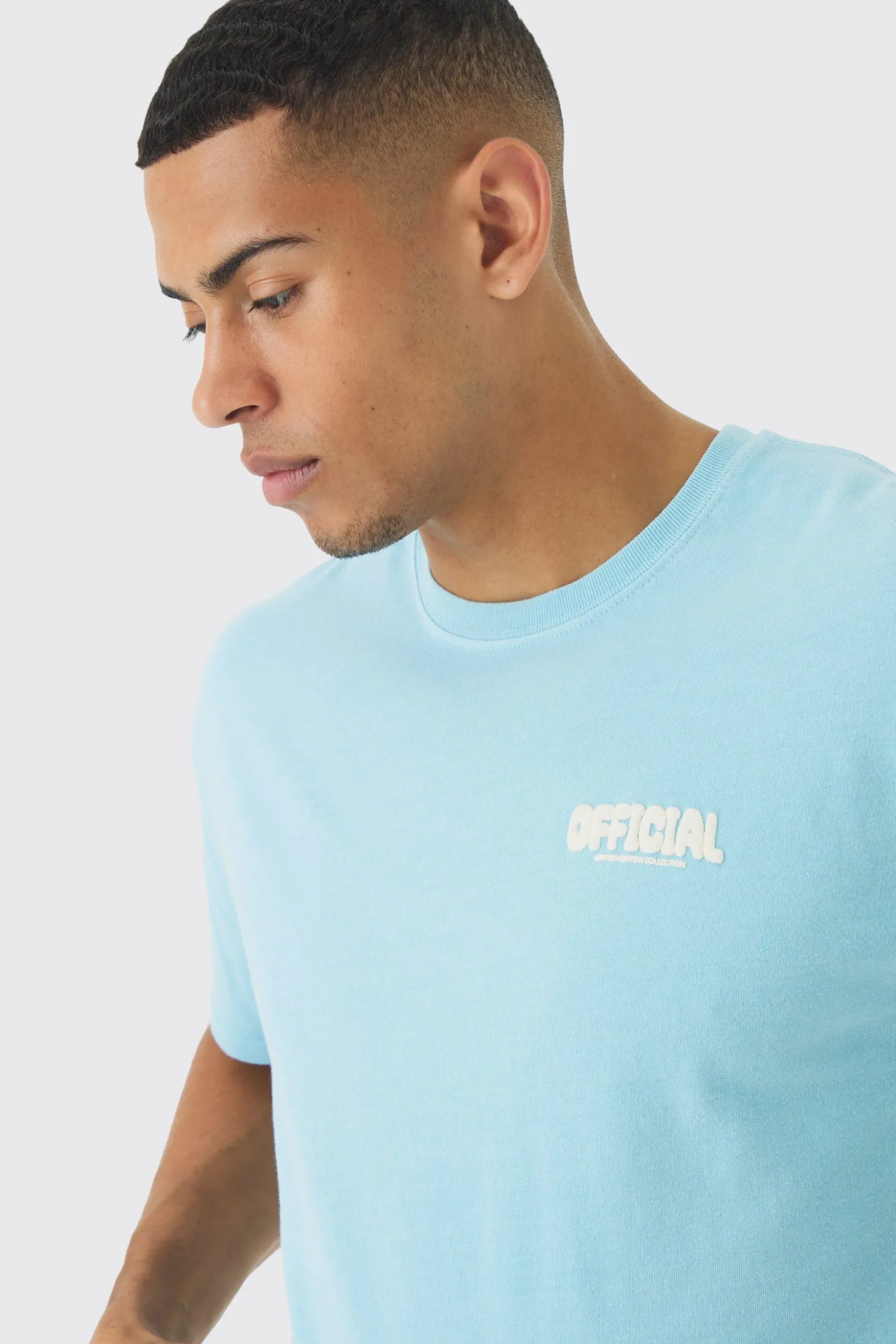 Loose Official Puff Print T-Shirt | BoohooMAN UK