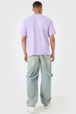 Loose Washed Ribcage Print T-shirt | BoohooMAN UK