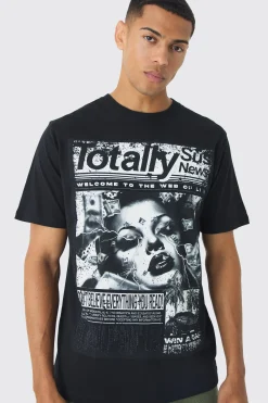 Magazine Graphic T-Shirt | BoohooMAN UK