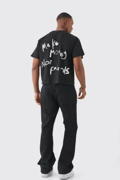 Make Money Not Friends Back Print Slogan Baby Tee | BoohooMAN UK