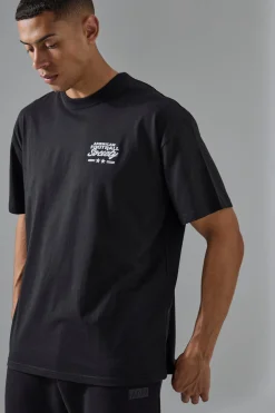 Man Active American Football Society Oversized T-shirt | BoohooMAN UK