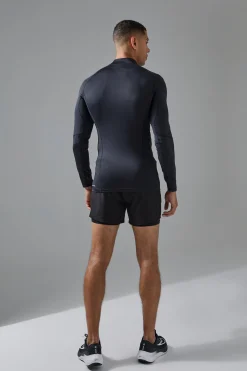 Man Active Base Layer High Neck Long Sleeve T-shirt | BoohooMAN UK