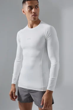 Man Active Base Layer Long Sleeve T-shirt | BoohooMAN UK