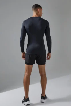Man Active Base Layer Long Sleeve T-shirt | BoohooMAN UK